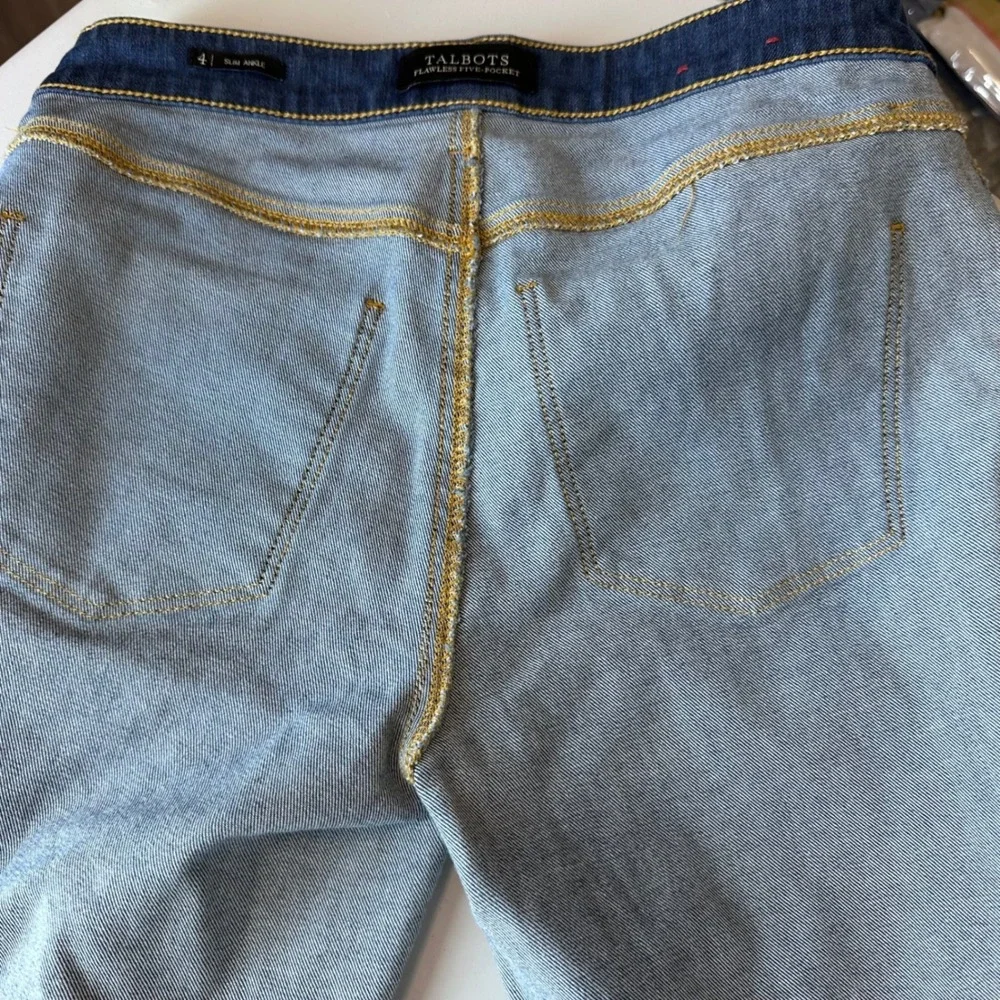 Talbots Slim Ankle Jeans Womens 4 Blue Stretch Mid Rise Straight Denim - Picture 6 of 12